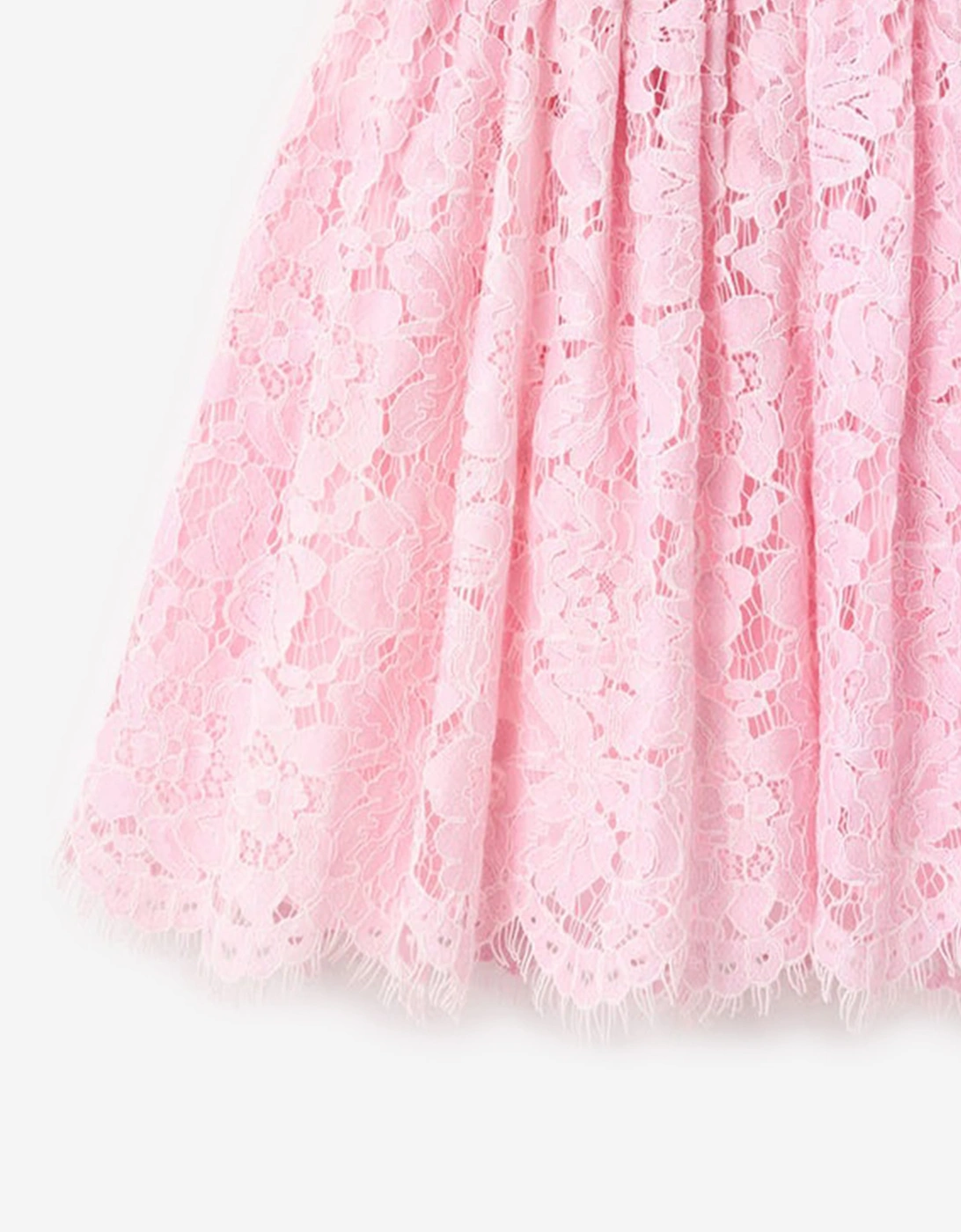 Self Portrait Girls Satin Lace Dress in Pink