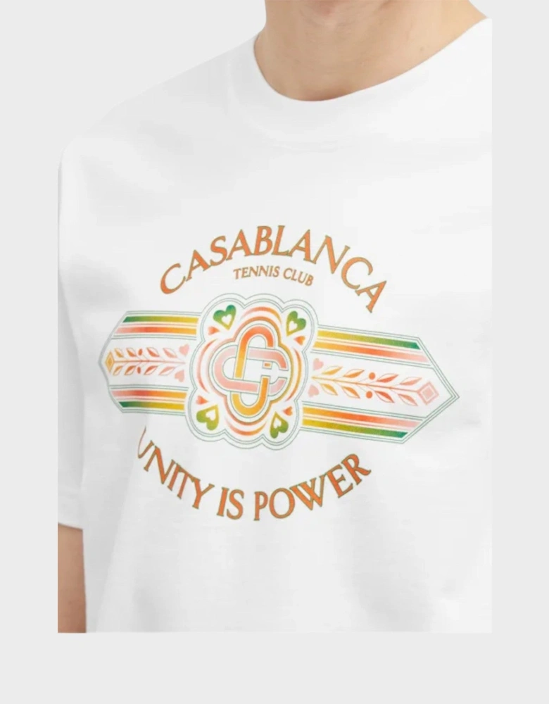 Casablanca Printed T-Shirt Unity Is Power White