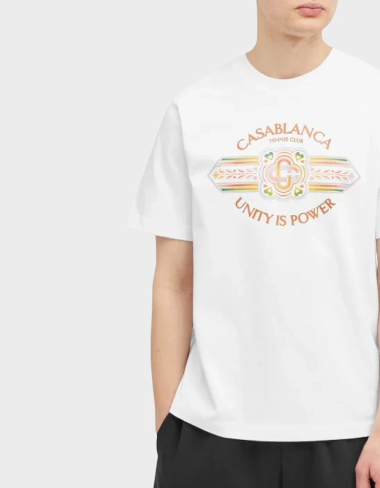 Casablanca Printed T-Shirt Unity Is Power White