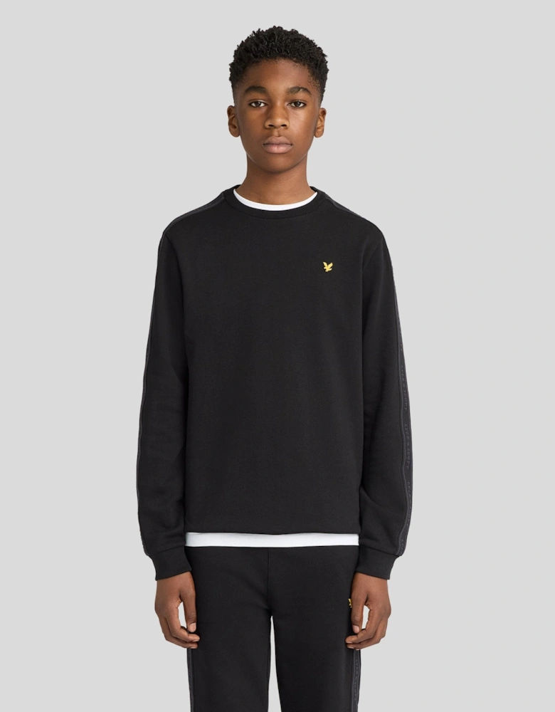 Jacquard Tape Crew Neck Sweatshirt