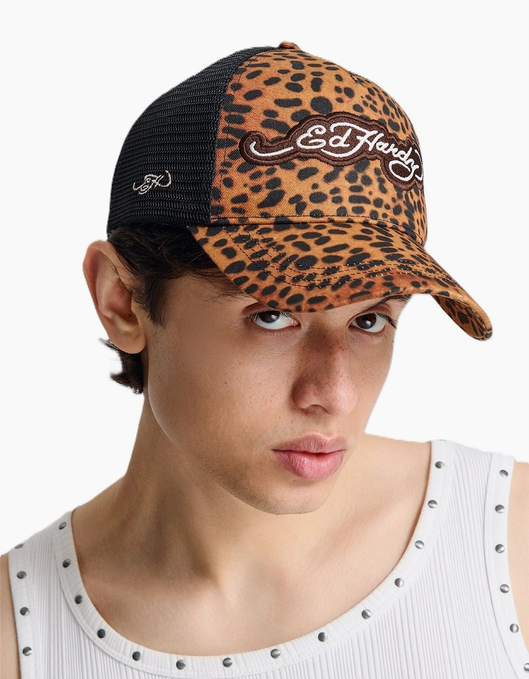Ed Hardy 5 Panel Trucker Leopard Print Caps