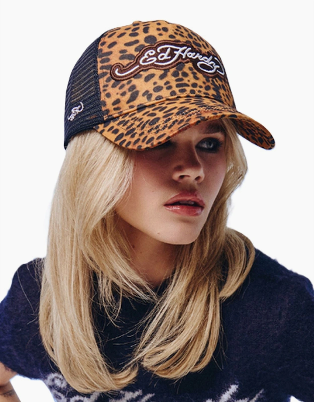 Ed Hardy 5 Panel Trucker Leopard Print Caps