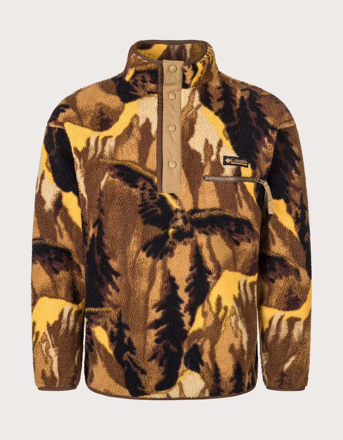 Regular Fit Helvetia II Printed Half Snap Fleece