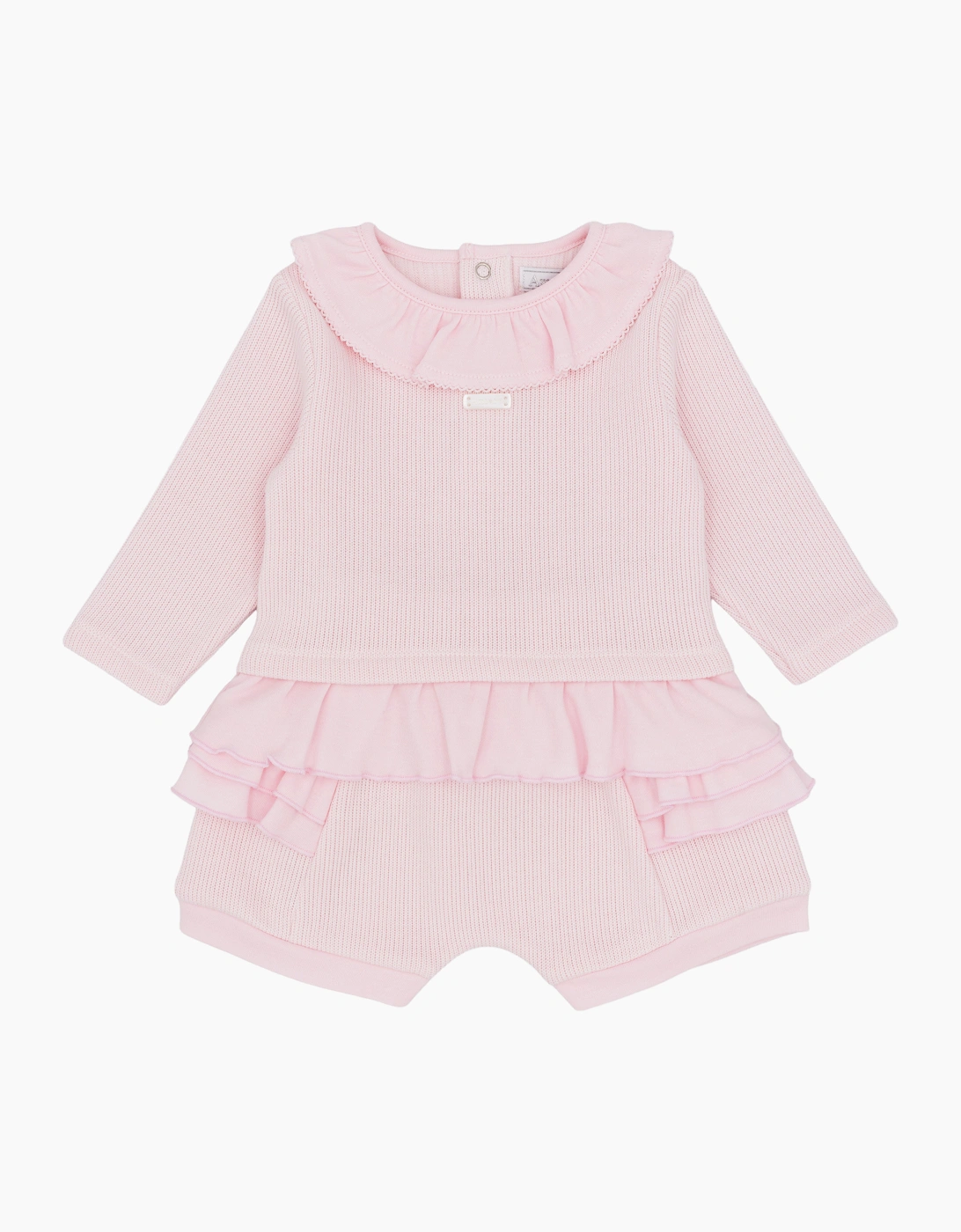 Girls Soft Pale Pink Ribbed Jam Pant Set