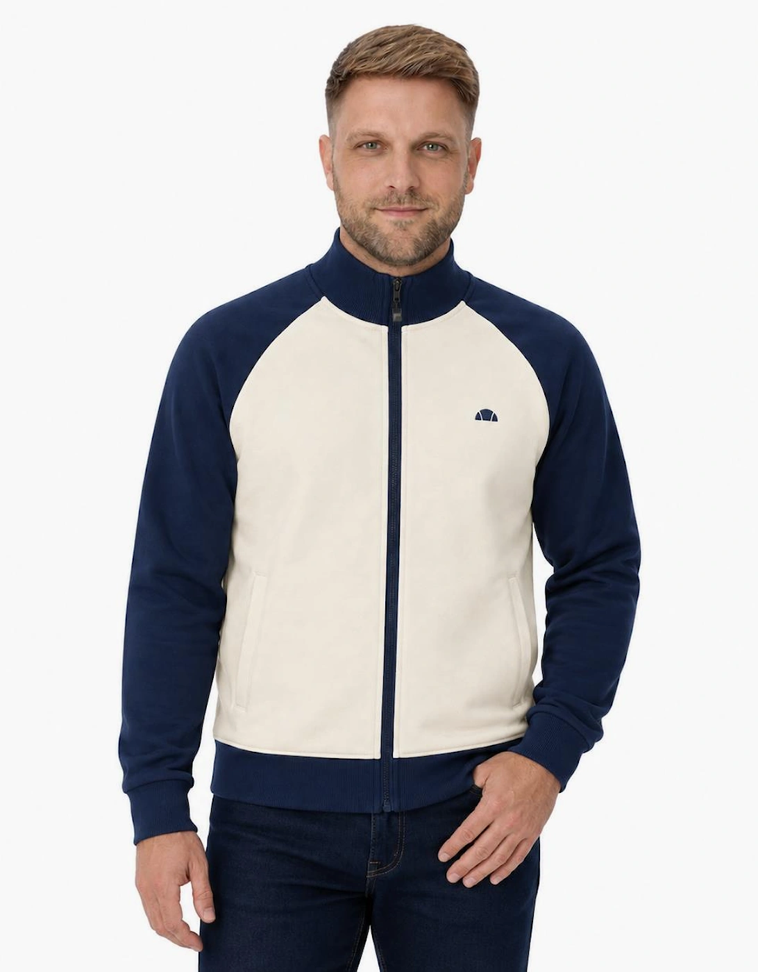 Ellesse Caldona Track Top Jacket Ecru/Navy