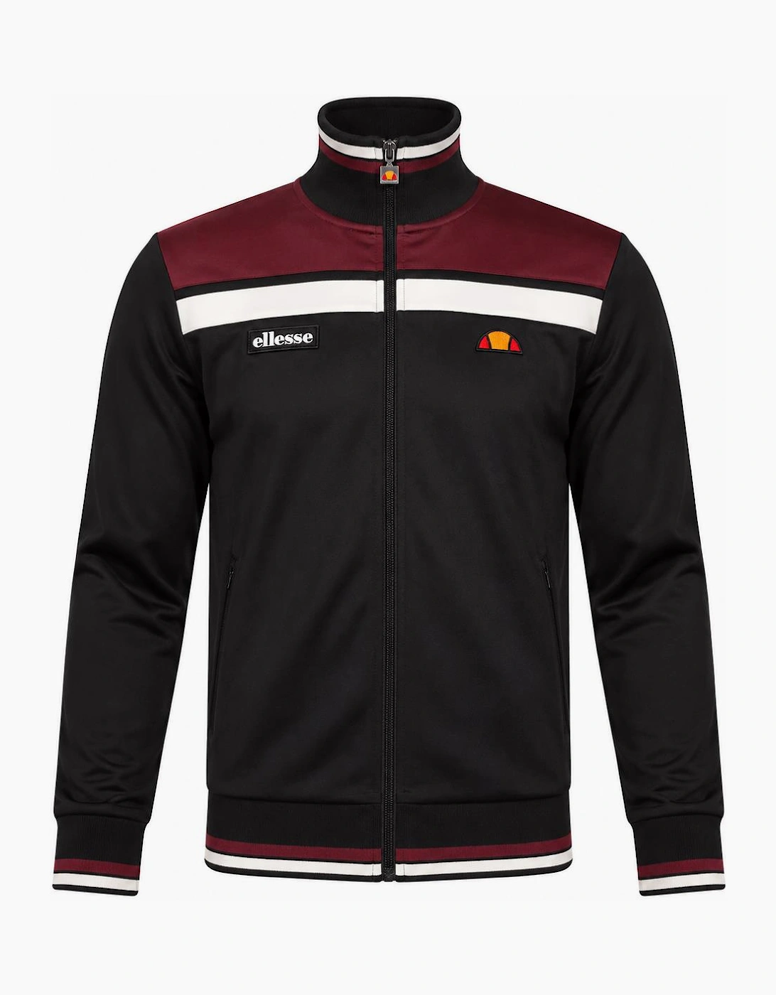 Ellesse Vignola Track Top Jacket Black/Burgundy
