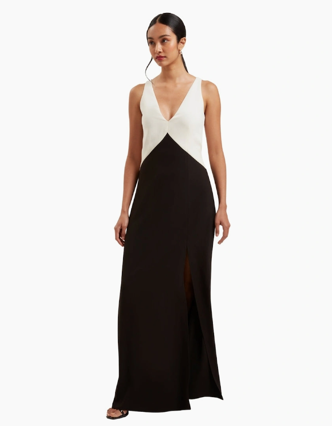 Ted Baker Sucre Contrast Paneling Midi Black Dress