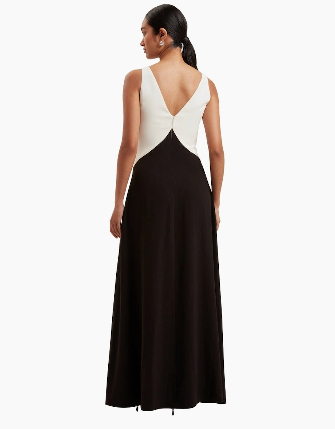 Ted Baker Sucre Contrast Paneling Midi Black Dress