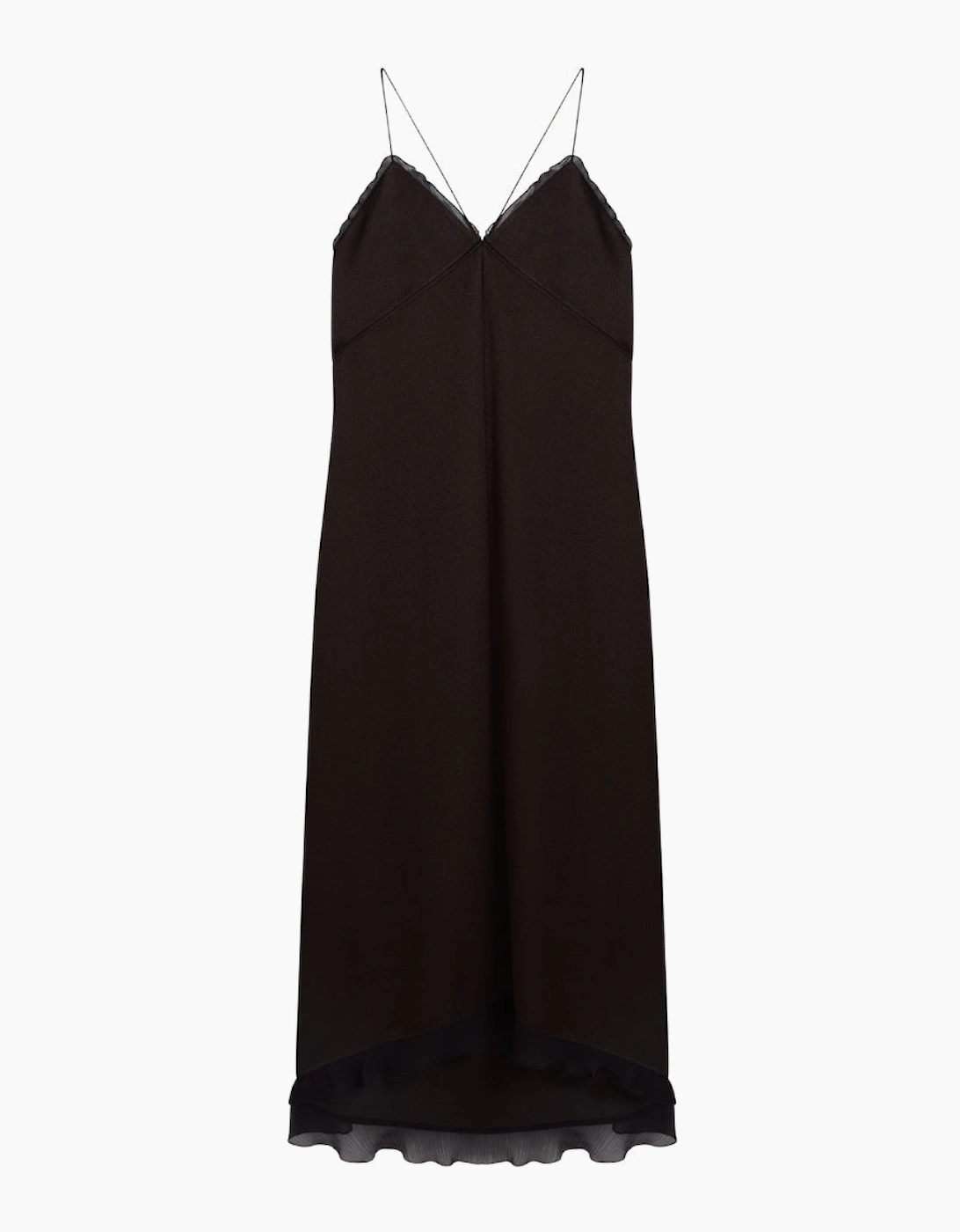 Women's Ted Baker Mylra Frill Detail Slip Black Dress - Size: 12