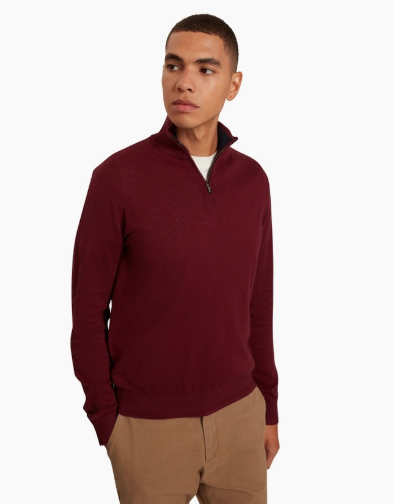 Ted Baker Artiss Core Maroon Half Zip