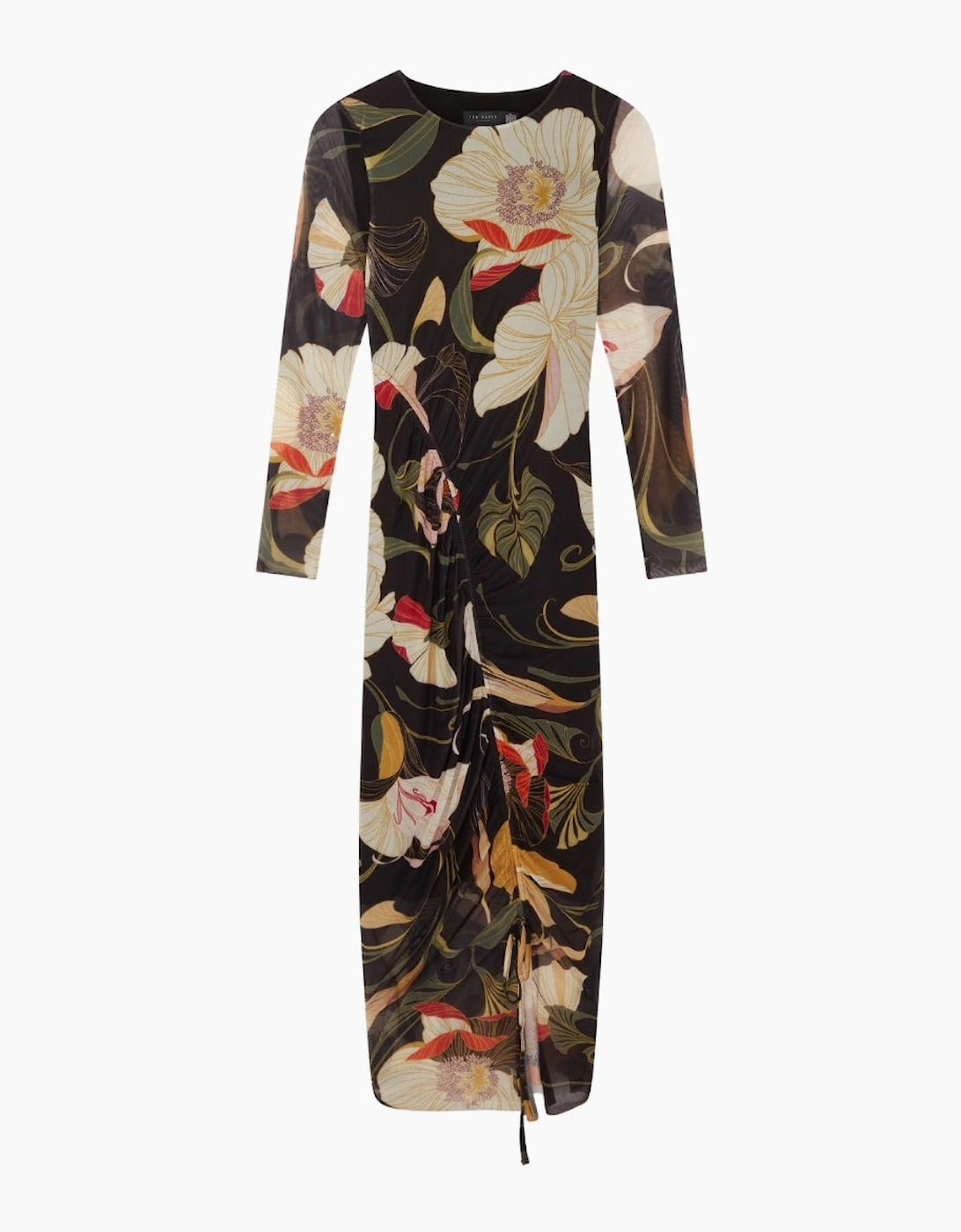 Ted Baker Romeey Printed Mesh Midi Dress for Women Black UK 16