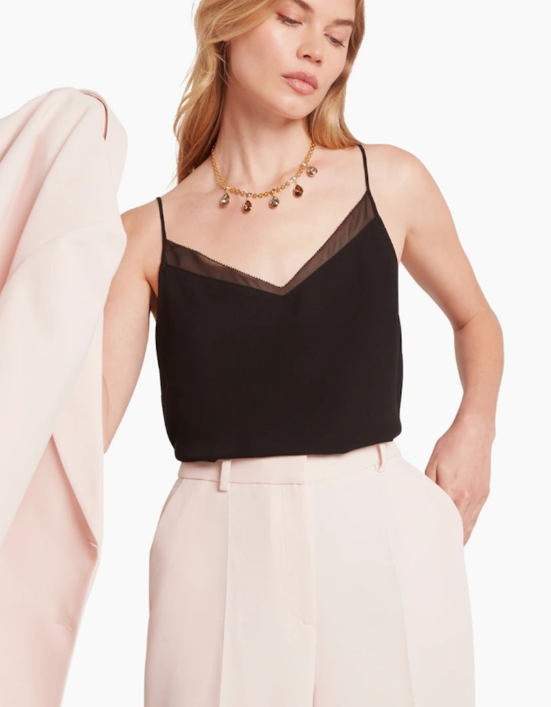Ted Baker Lulea Chiffon Insert Black Cami Top
