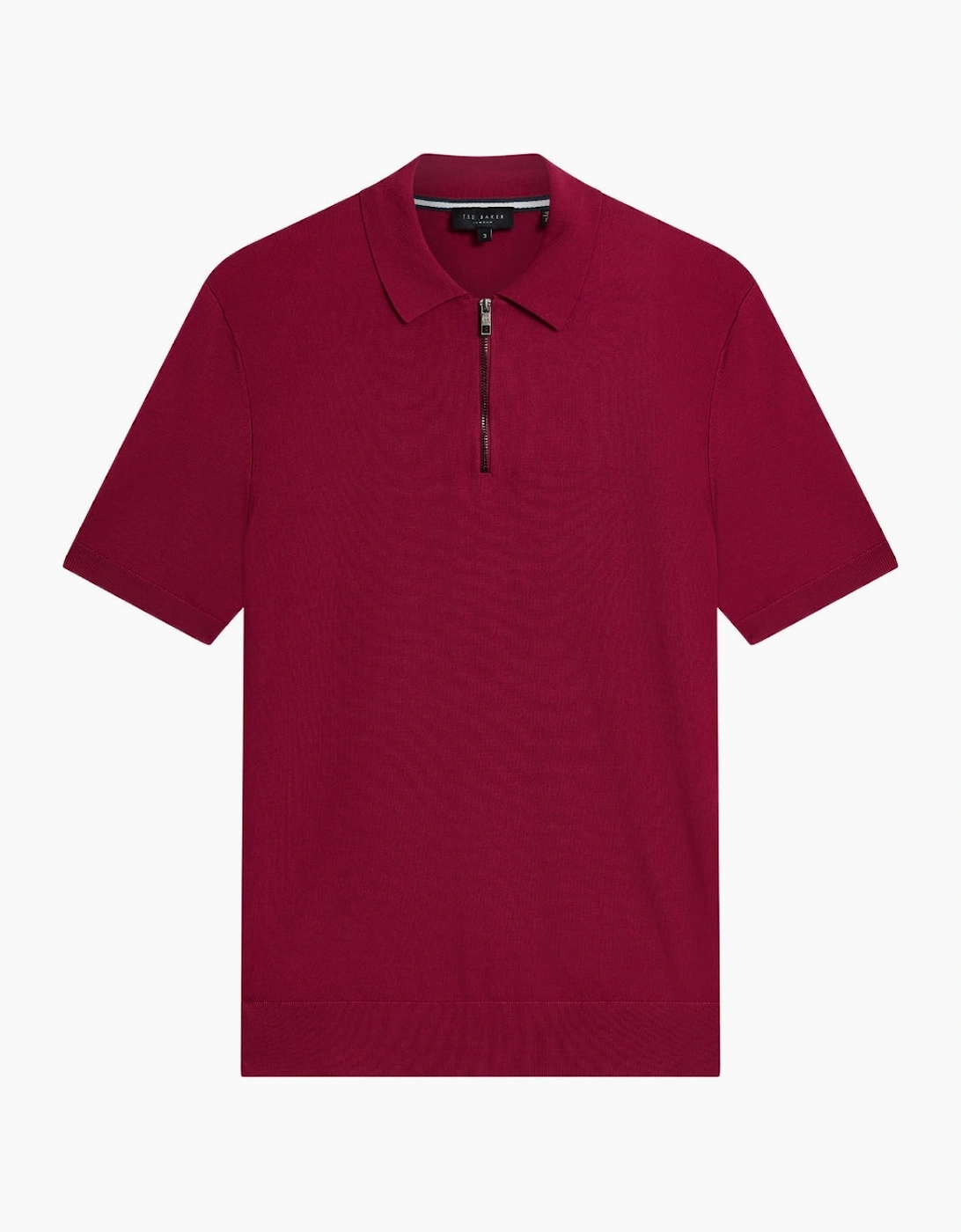Ted Baker Daldin Rayon Zip Fuchsia Polo Shirt