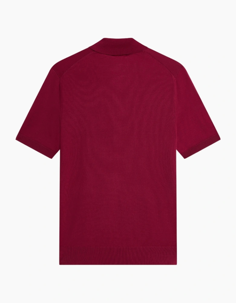 Ted Baker Daldin Rayon Zip Fuchsia Polo Shirt
