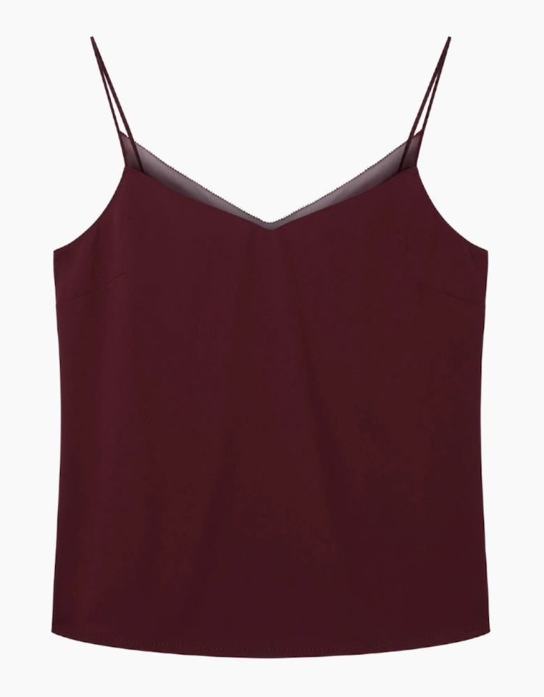 Ted Baker Lulea Chiffon Insert Oxblood Cami Top