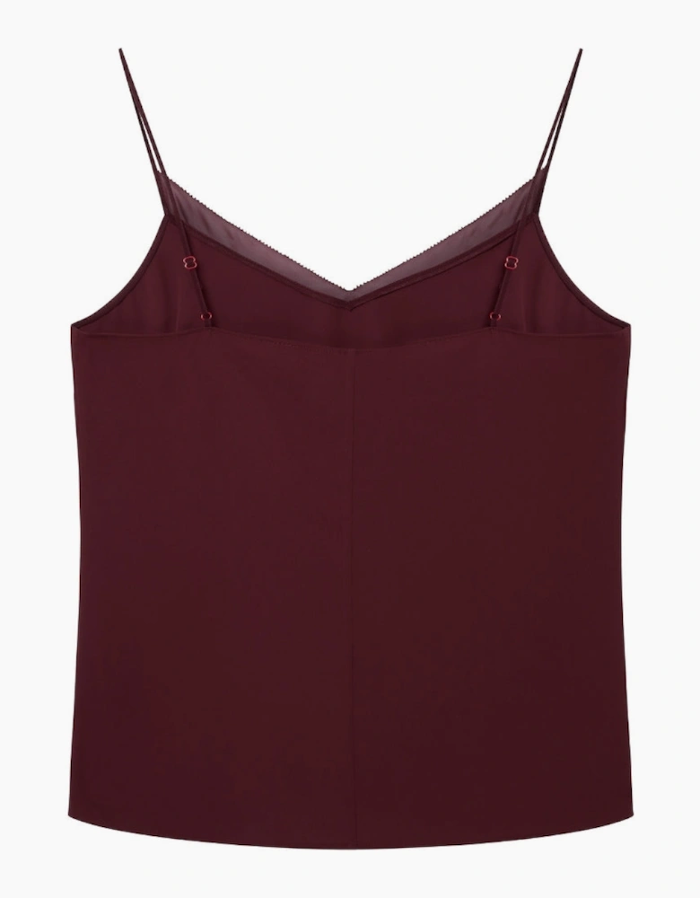 Ted Baker Lulea Chiffon Insert Oxblood Cami Top