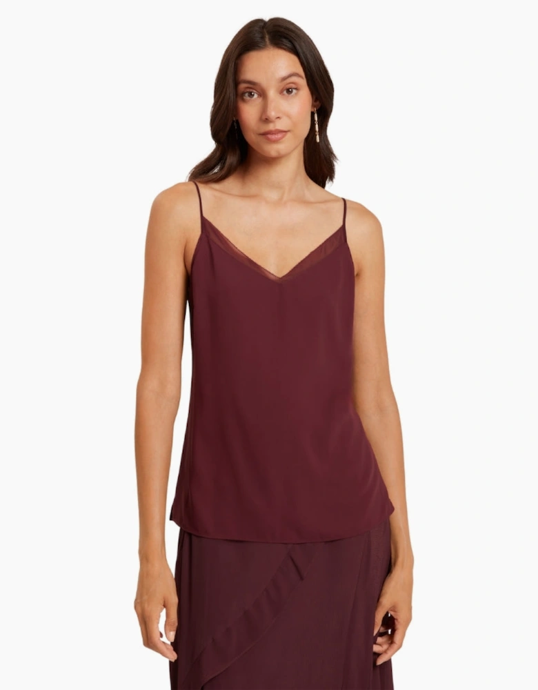 Ted Baker Lulea Chiffon Insert Oxblood Cami Top