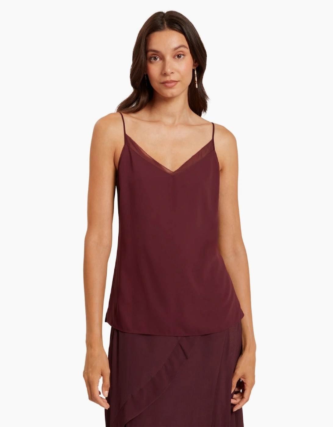 Ted Baker Lulea Chiffon Insert Oxblood Cami Top