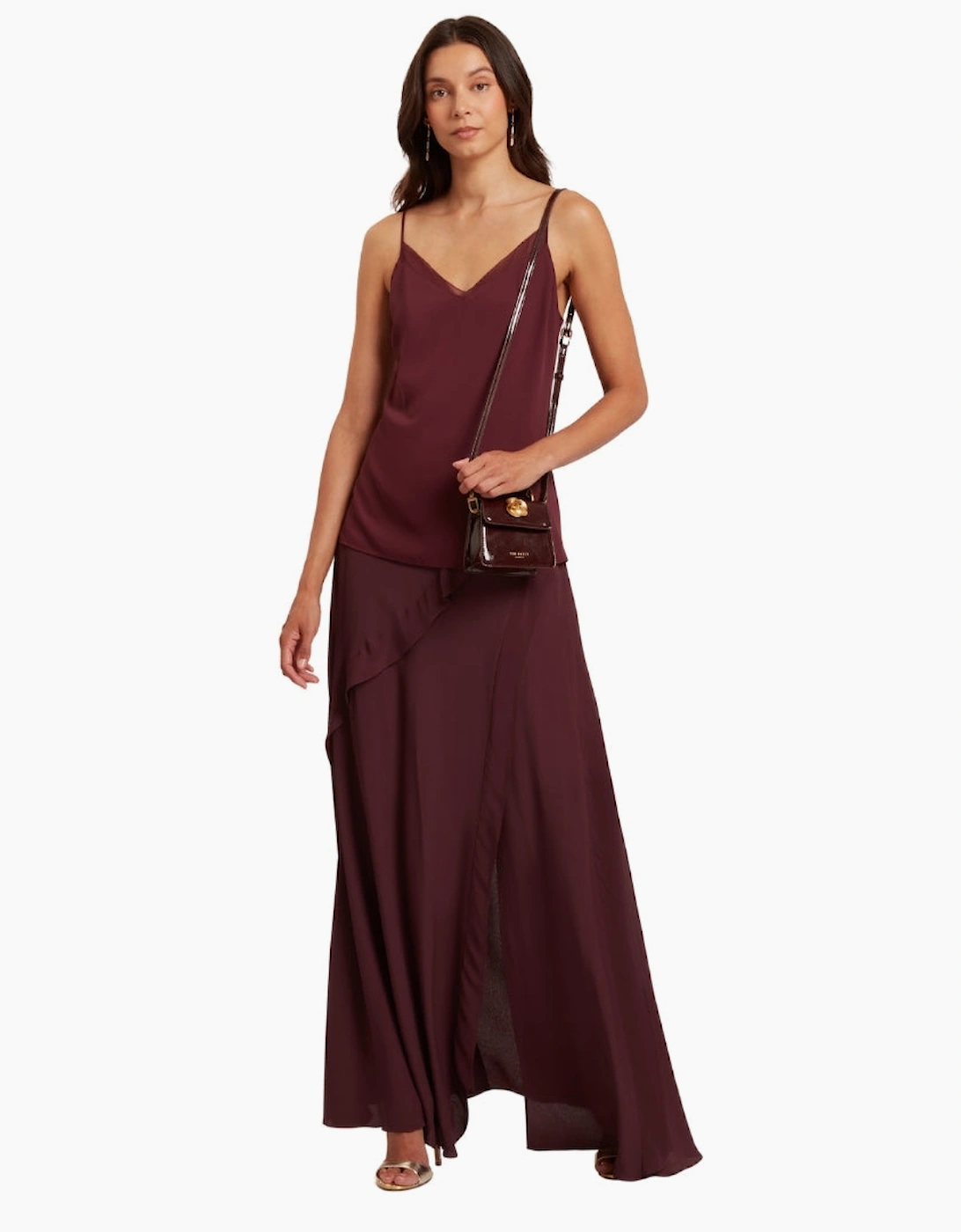 Ted Baker Lulea Chiffon Insert Oxblood Cami Top
