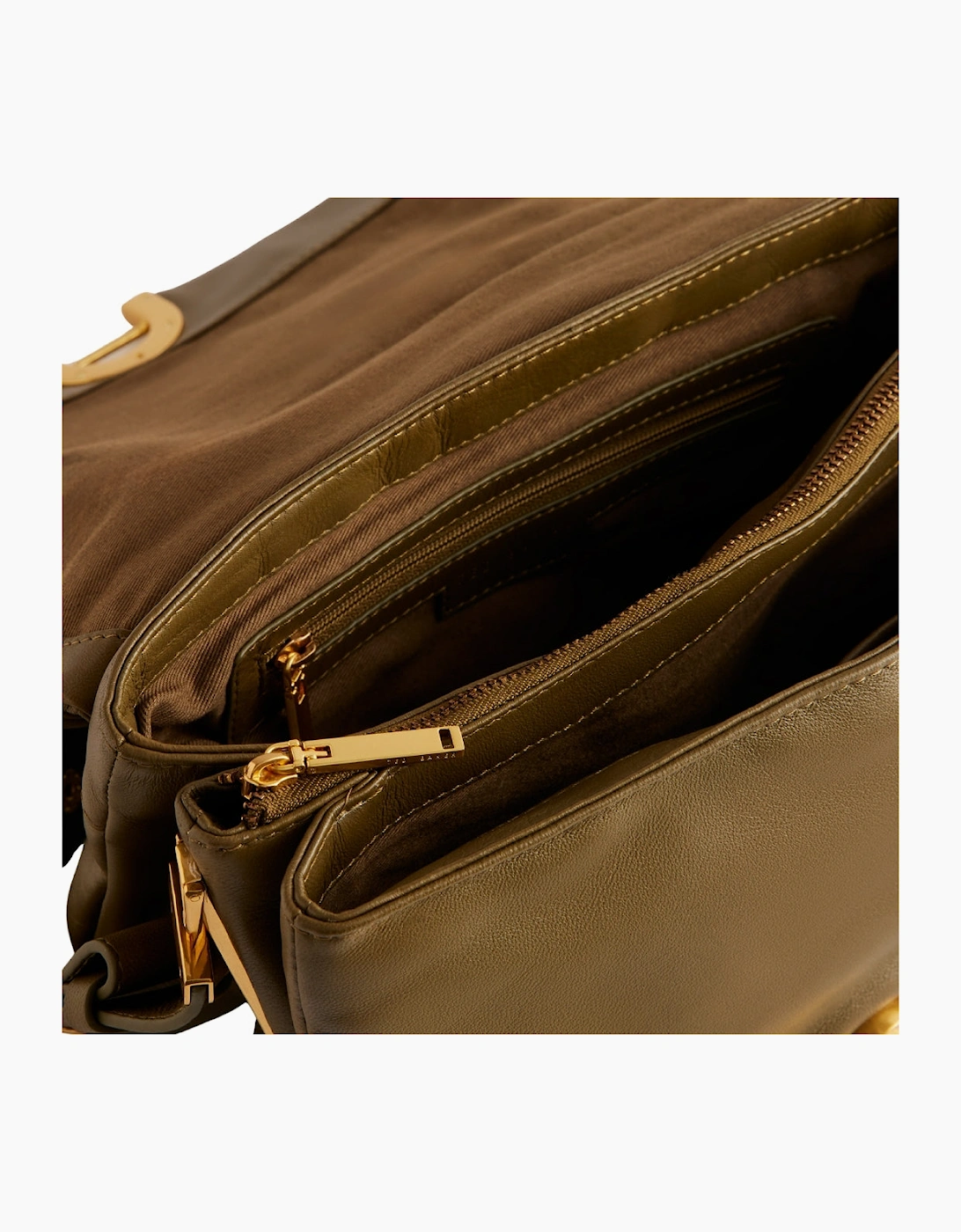 Ted Baker Samilli Lock Detail Soft Quilted Khaki Bag