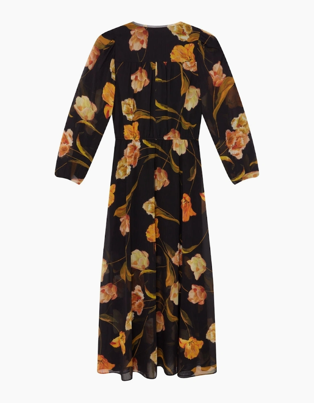 Ted Baker Mesh Top Midi Black Dress