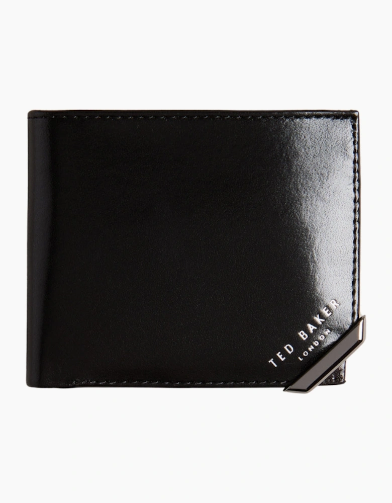 Ted Baker Kornerr Metal Corner Bifold Black Wallet