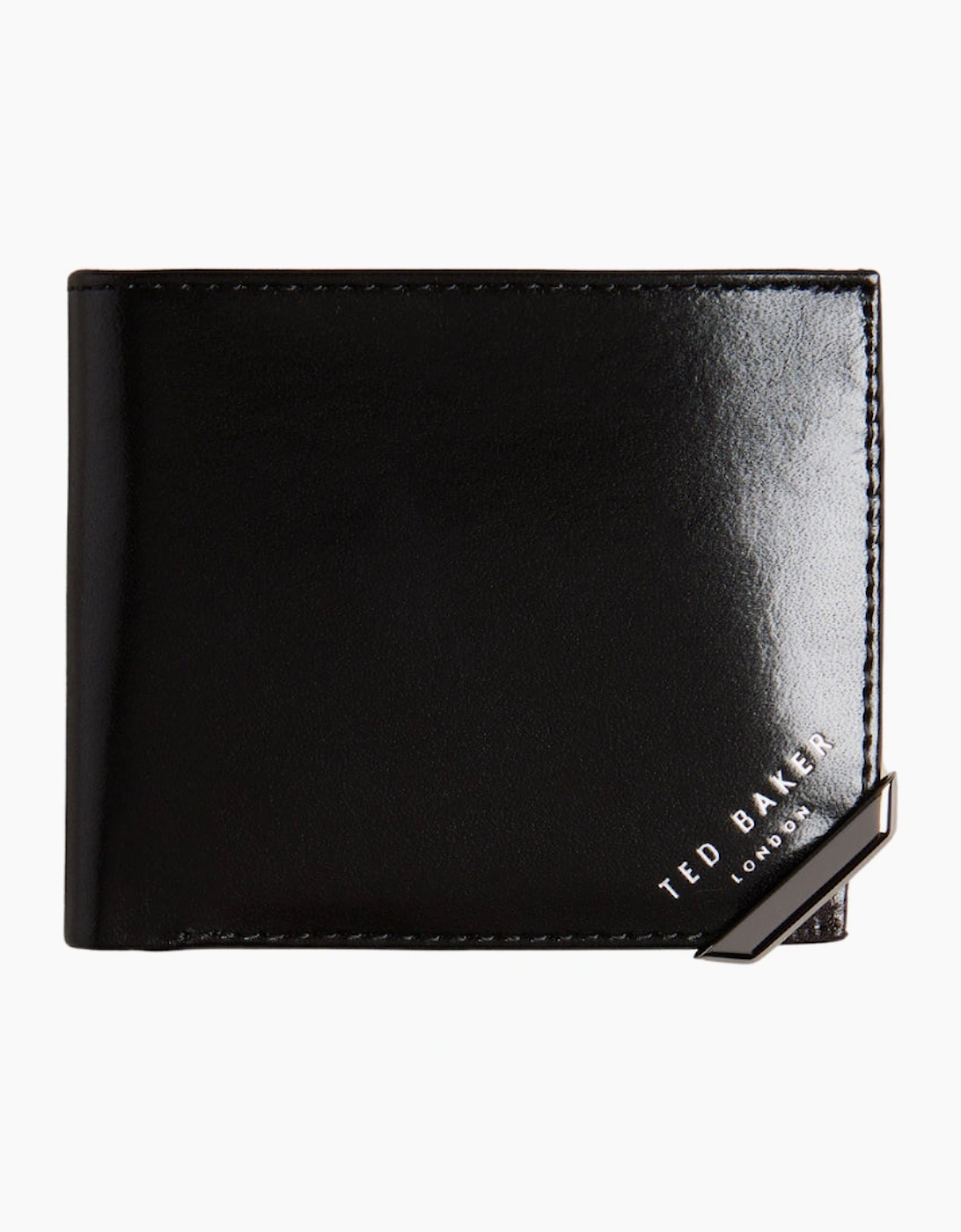 Ted Baker Kornerr Metal Corner Bifold Black Wallet