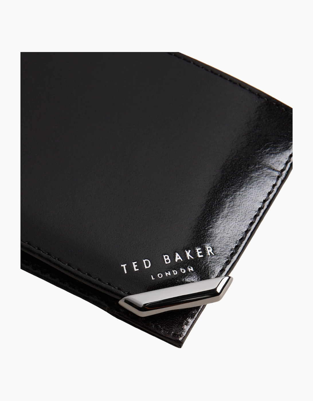 Ted Baker Kornerr Metal Corner Bifold Black Wallet