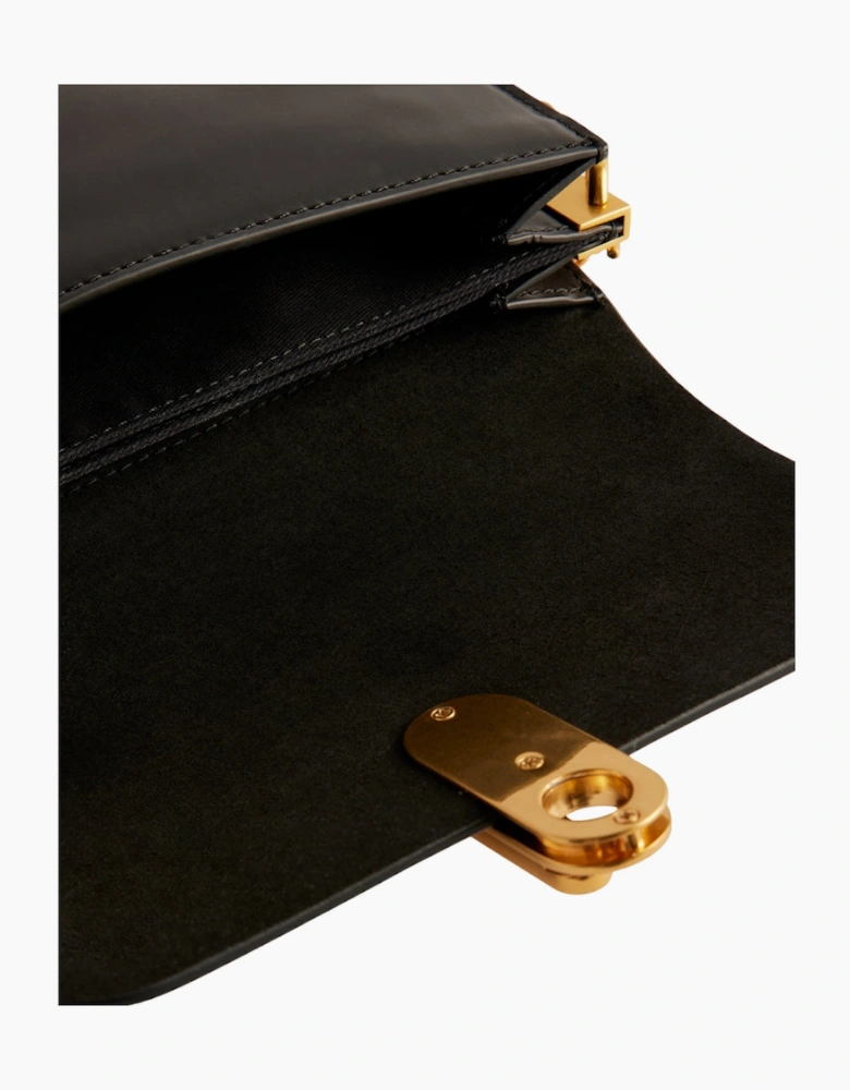 Ted Baker Kkaysa Polished Small Black Leather Crossbody Bag