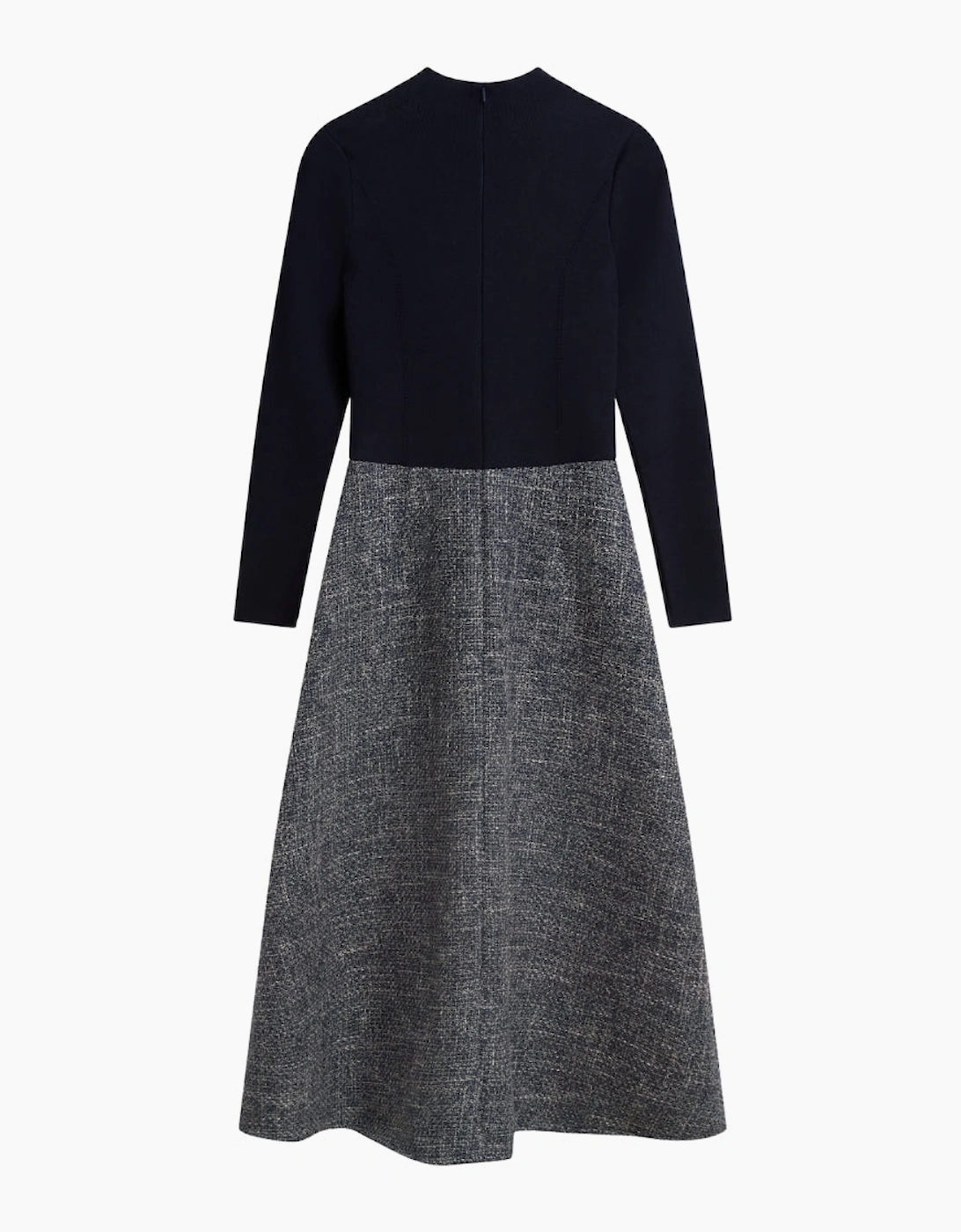 Ted Baker Abieb Polo Neck Knit Bodice Navy Midi Dress