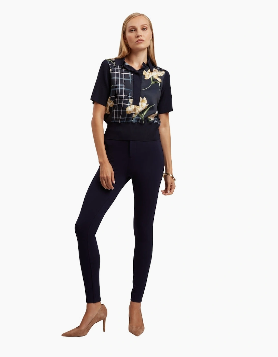 Ted Baker Felinda Fly Front Stretch Navy Leggings