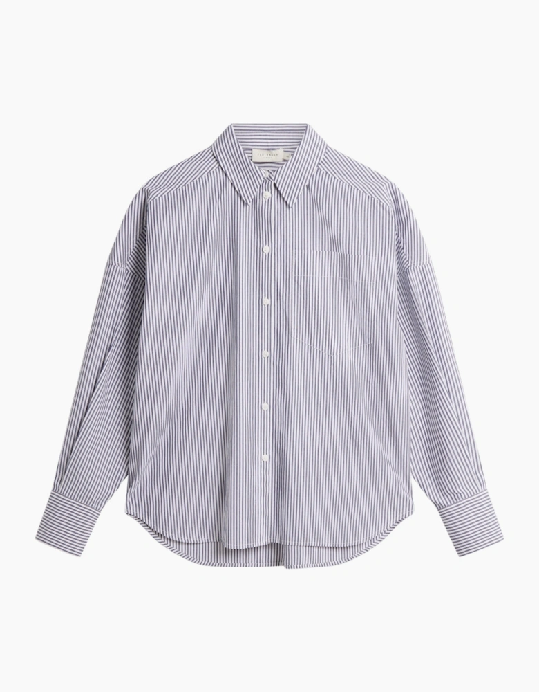 Ted Baker Vinales Boyfriend Fit Striped Cotton Shirt