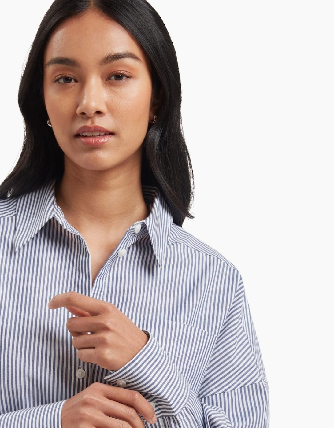 Ted Baker Vinales Boyfriend Fit Striped Cotton Shirt