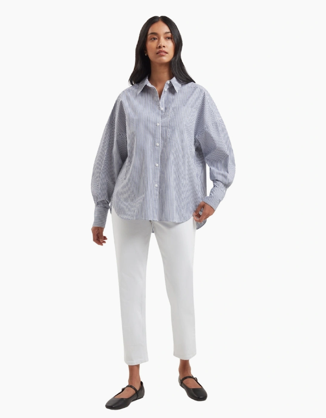 Ted Baker Vinales Boyfriend Fit Striped Cotton Shirt