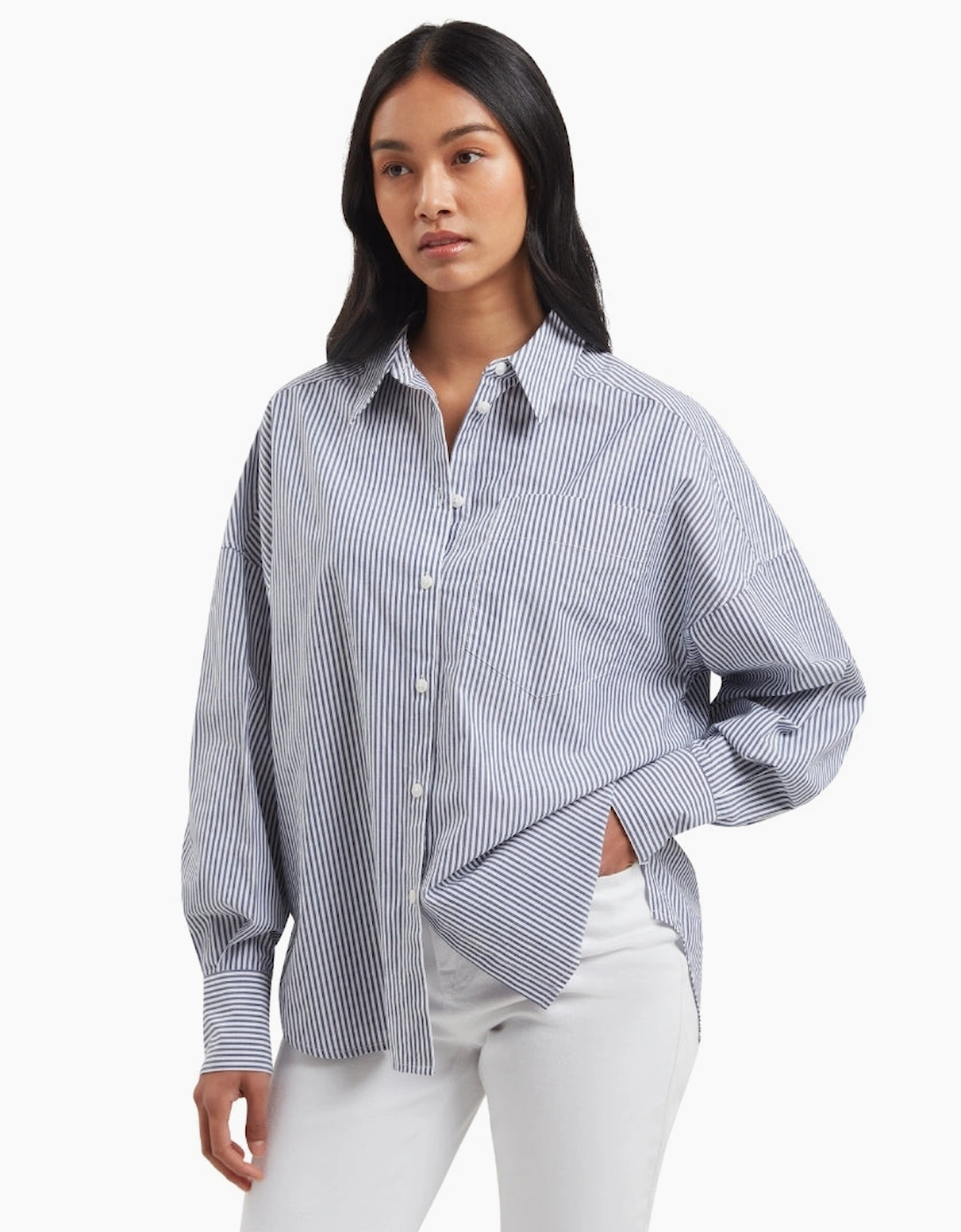 Ted Baker Vinales Boyfriend Fit Striped Cotton Shirt