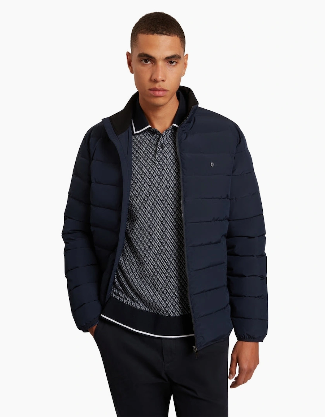Ted Baker Quilted Lightweight Navy Blue Jacket