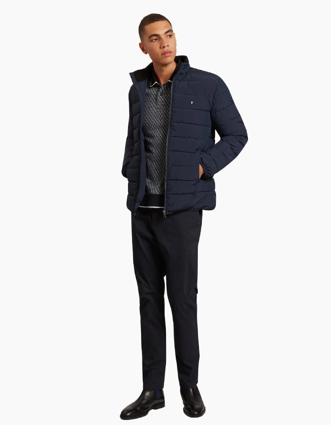 Ted Baker Quilted Lightweight Navy Blue Jacket
