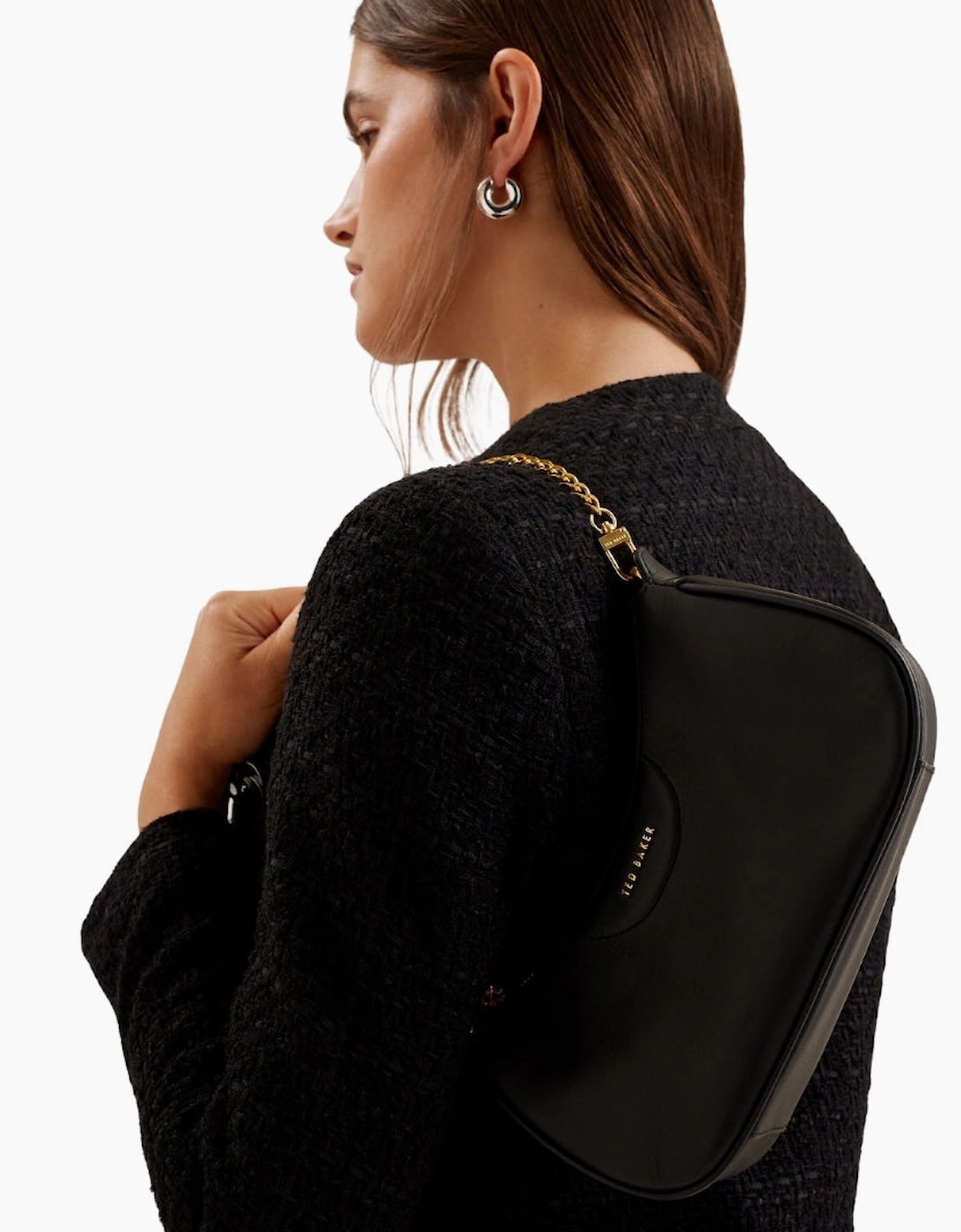 Ted Baker Essiy Webbing Leather Black Crossbody Bag