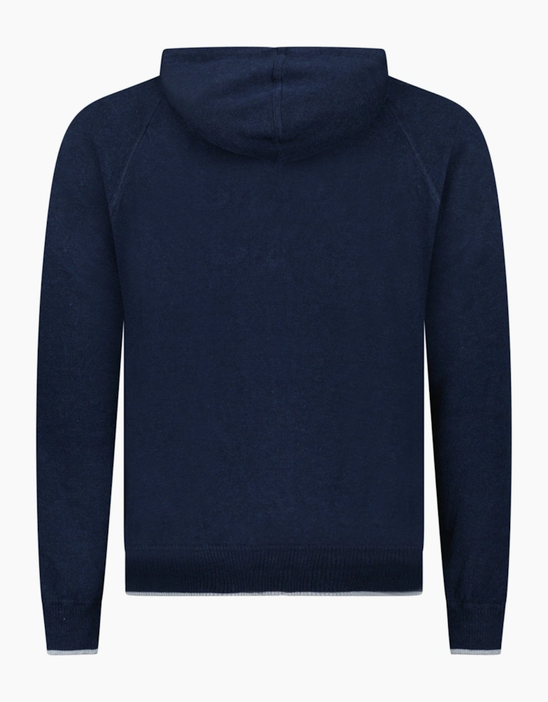 Gran Sasso Cotton-Cashmere Zip Hoodie in Navy