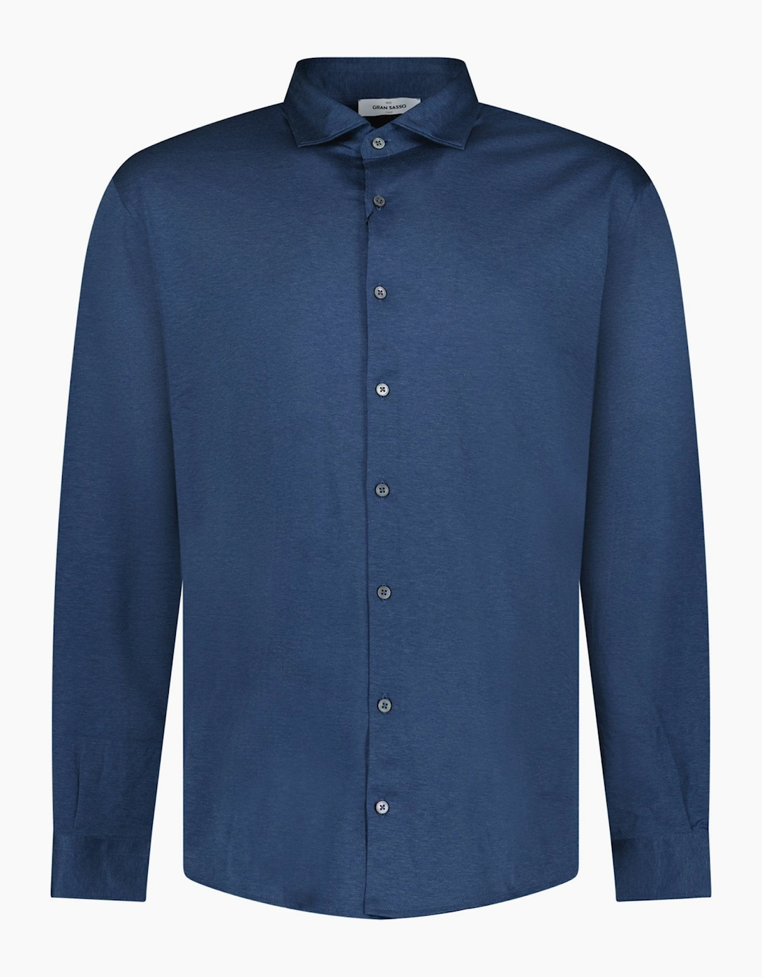 Gran Sasso Mercerized Cotton Jersey Shirt in Blue