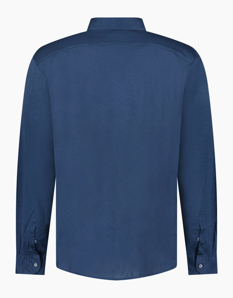 Gran Sasso Mercerized Cotton Jersey Shirt in Blue