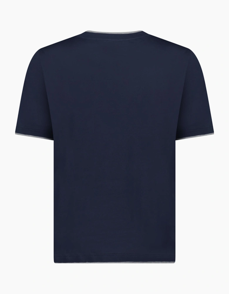Gran Sasso Pure Cotton T-Shirt in Navy / Light Grey