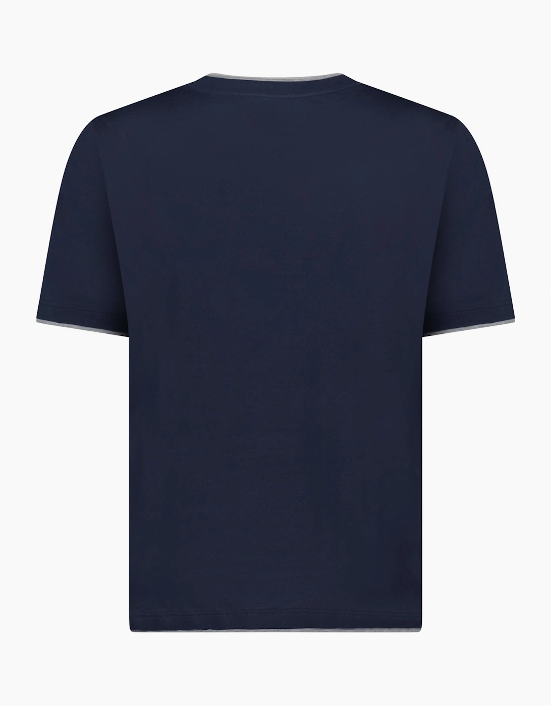 Gran Sasso Pure Cotton T-Shirt in Navy / Light Grey