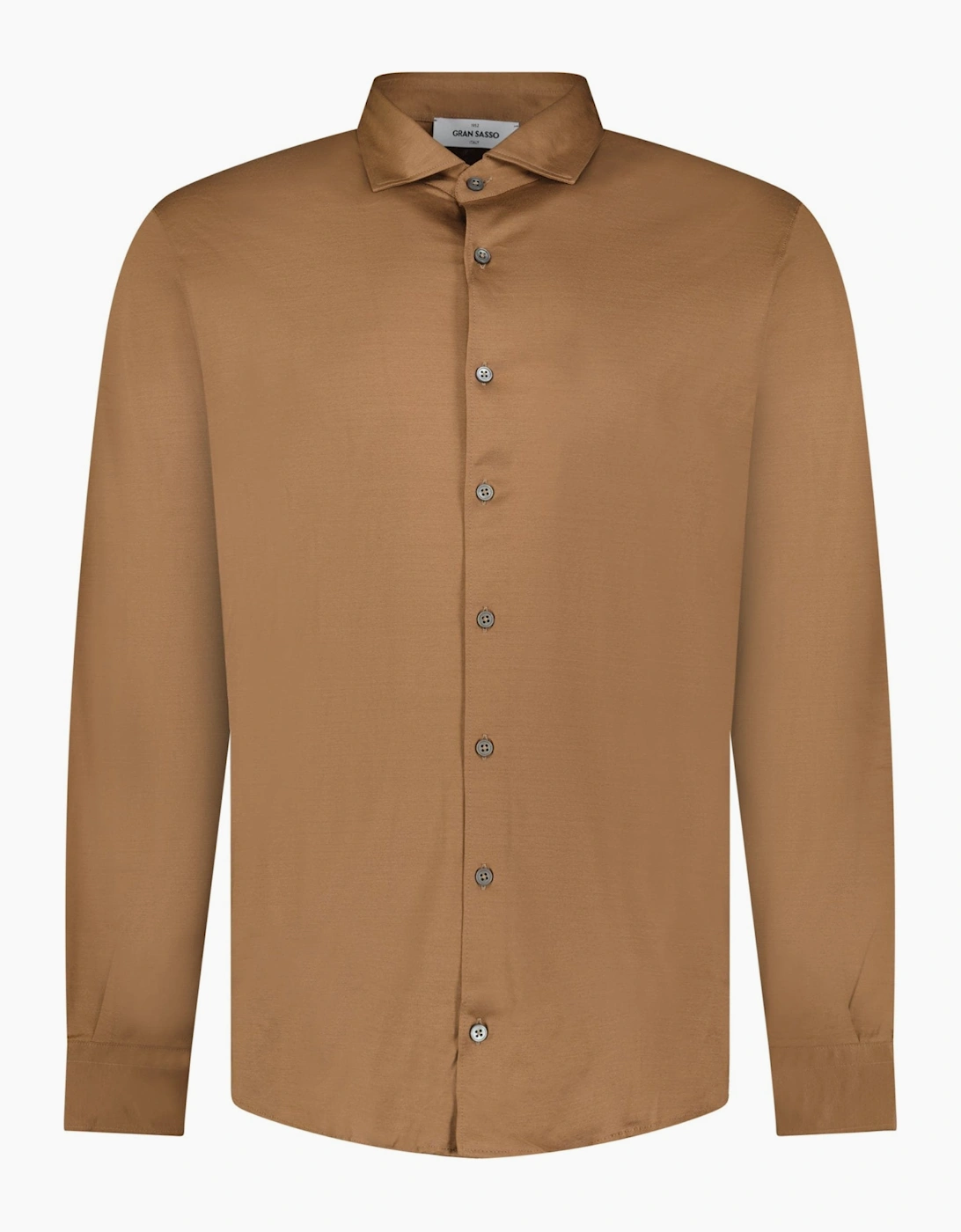 Gran Sasso Mercerized Cotton Jersey Shirt in Brown