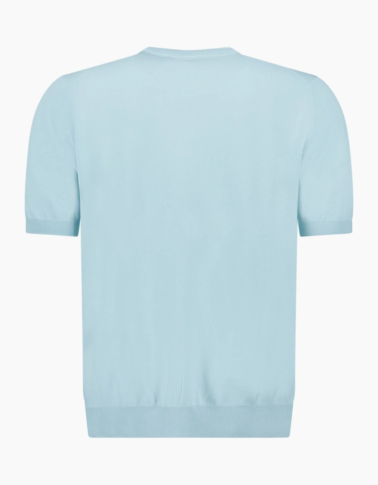 Gran Sasso Cotton Knit T-Shirt in Light Blue