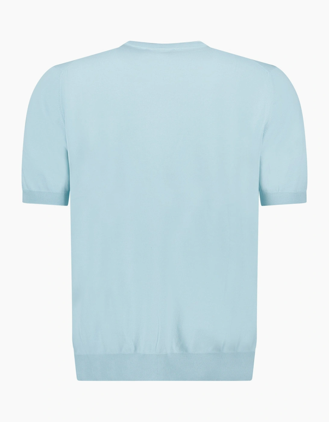 Gran Sasso Cotton Knit T-Shirt in Light Blue