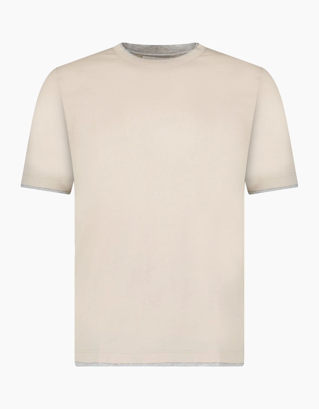 Gran Sasso Pure Cotton T-Shirt in Beige / Light Grey