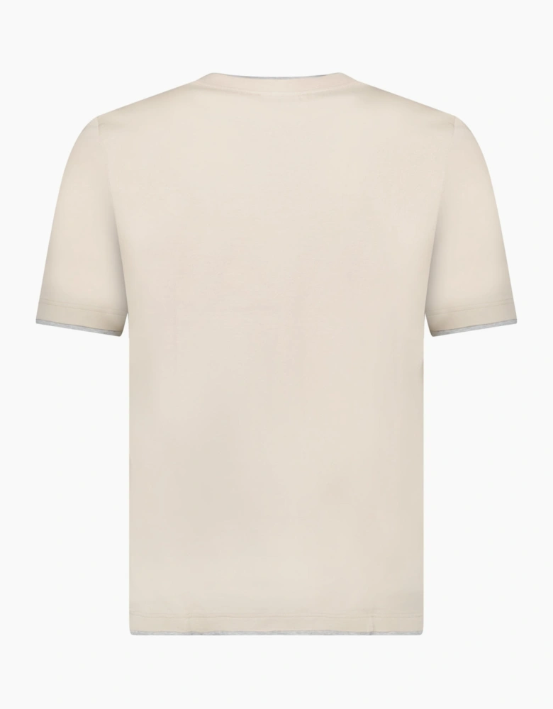 Gran Sasso Pure Cotton T-Shirt in Beige / Light Grey