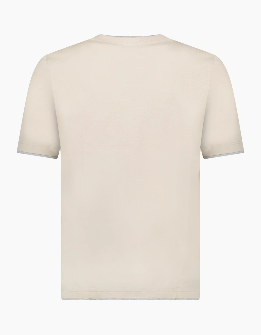 Gran Sasso Pure Cotton T-Shirt in Beige / Light Grey