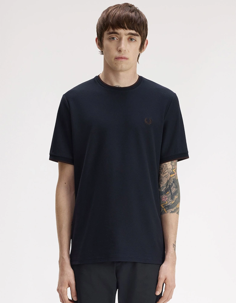 Fred Perry Trim Detail Crepe Pique T-Shirt